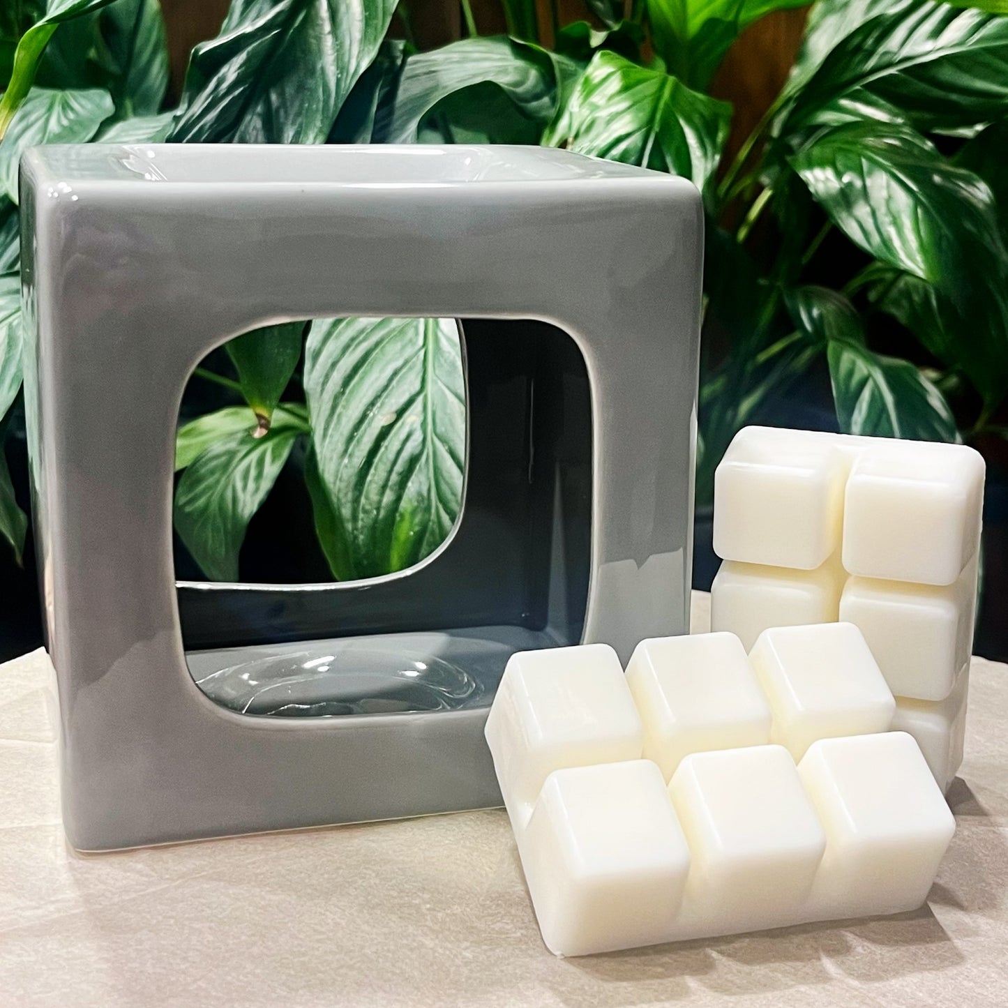 Large Grey Wax Melt Burner Gift Set