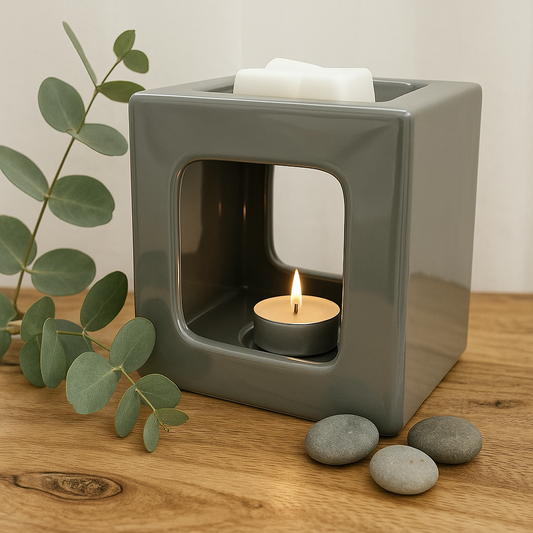 Large Grey Wax Melt Burner Gift Set