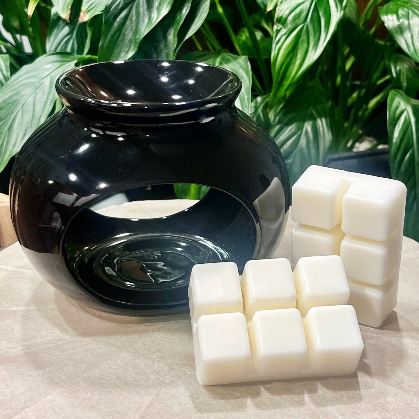 Large Black Wax Melt Burner Gift Set