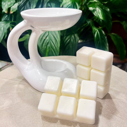 Large White Wax Melt Burner Gift Set